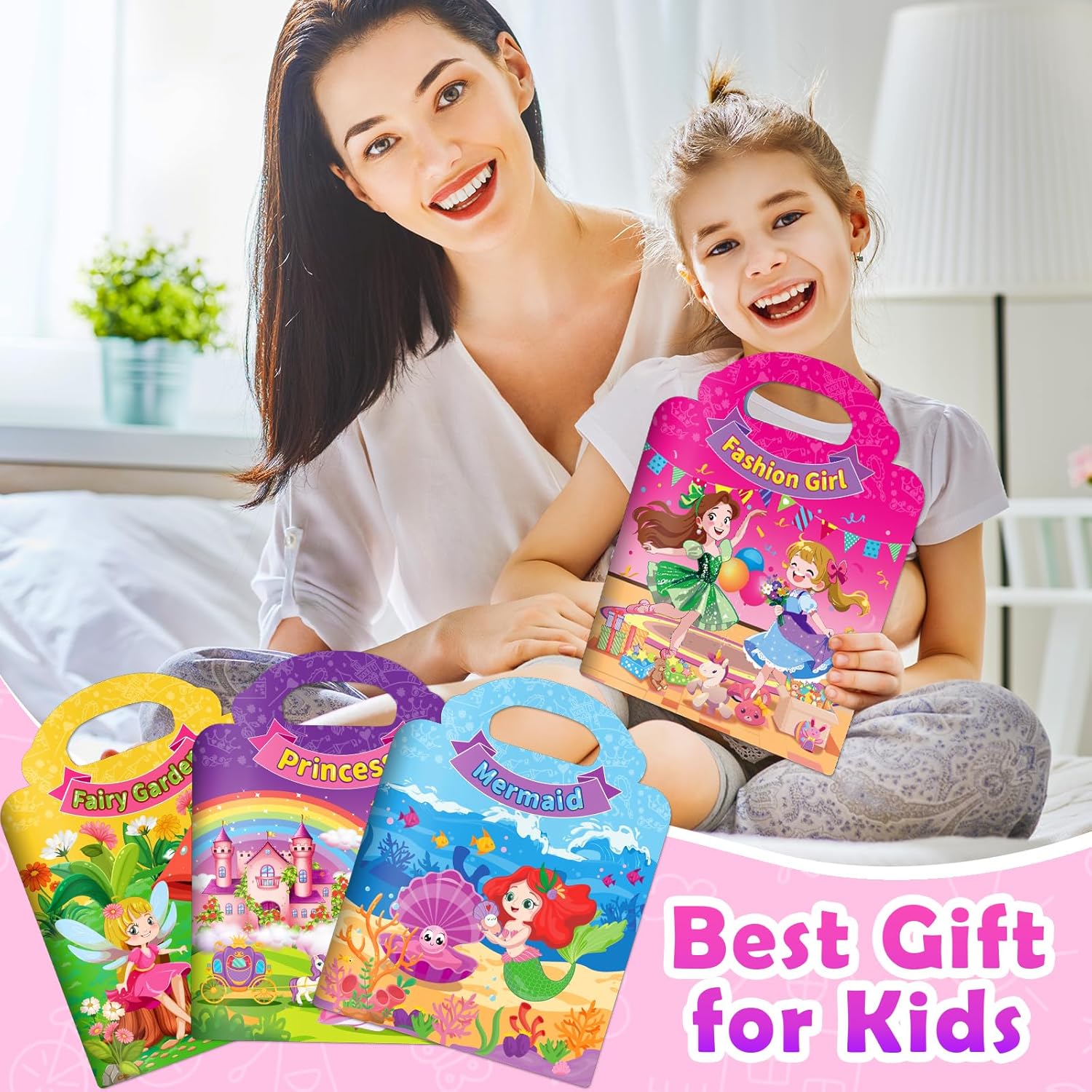 4 Sets Reusable Sticker Book for Toddlers 1-3, Dress Up Stickers Books for Girls Ages 2-4, Jelly Activity Books Travel Toys Birthday Gifts for Girl, Princess, Mermaid, Fairy, Fashion Girl Kids 3-5 Princess-Fashion girl-Fairy garden-Mermaid image 6 of 7 B0DLGM4KLF