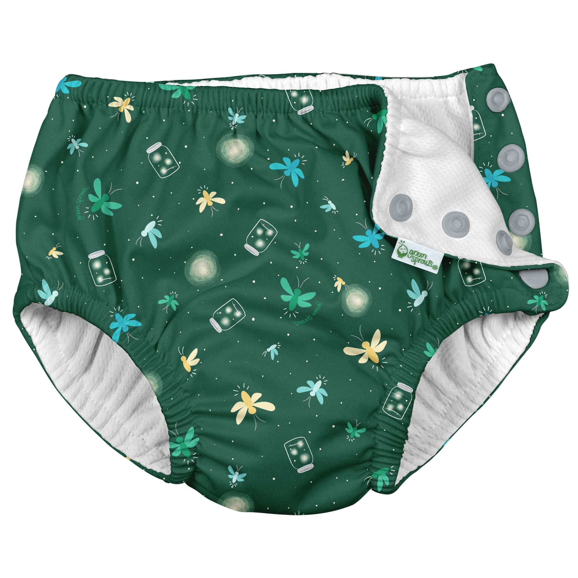 i Play 2 Pack Boys Reusable Baby Swim Diapers Green Fireflies and Tropical Jungle 6 Months