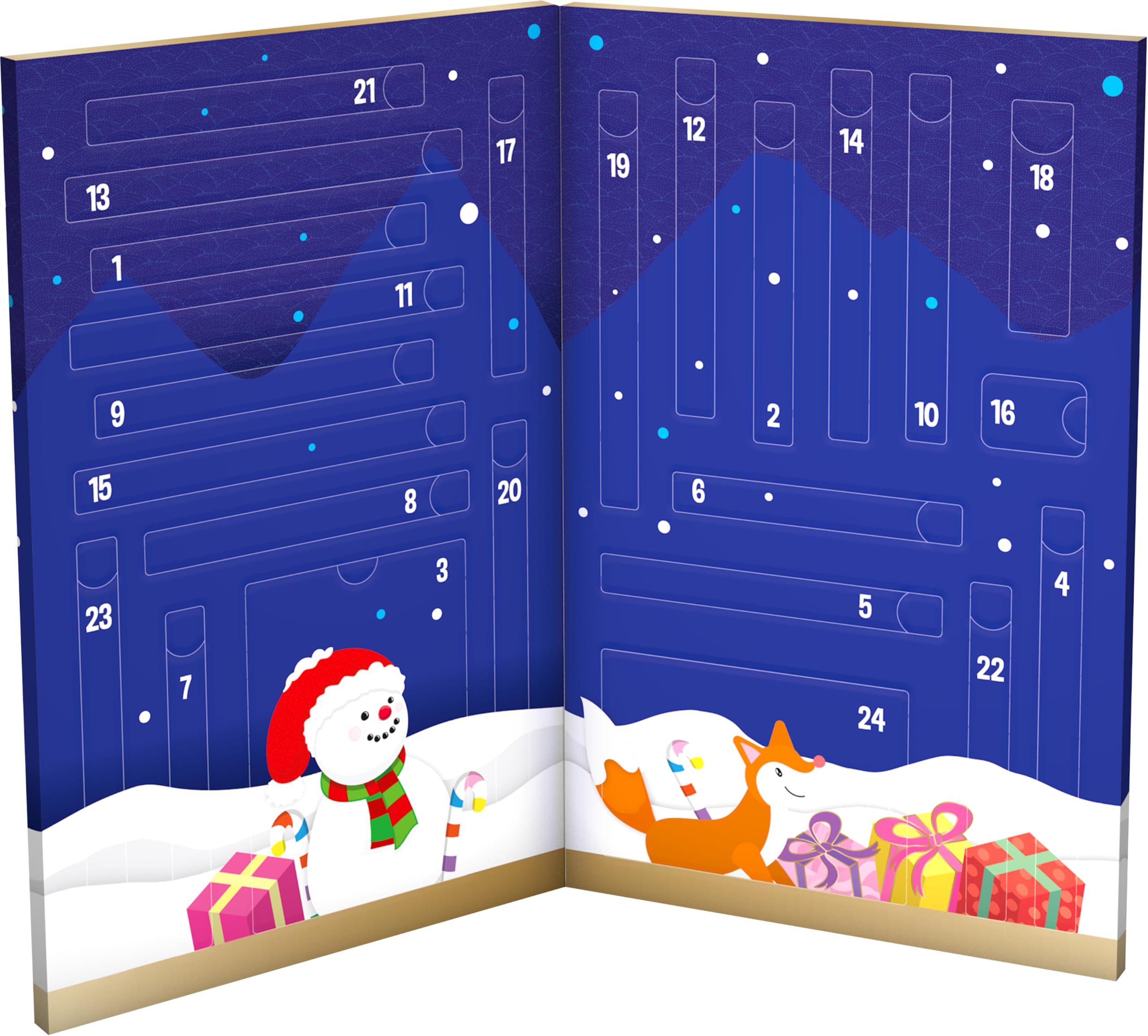 BIC Calendrier de l'Avent Papeterie - 24 Produits d'Écriture, idée cadeaux pour enfants, Kit Papeterie pour DIY de Noël et Réaliser des Cartes de vœux en Famille