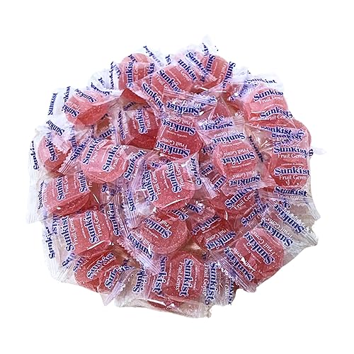Sunkist - Gemas de frutas envueltas individualmente con sabor a toronja de caramelo suave, solo -1 libras, (16 onzas)