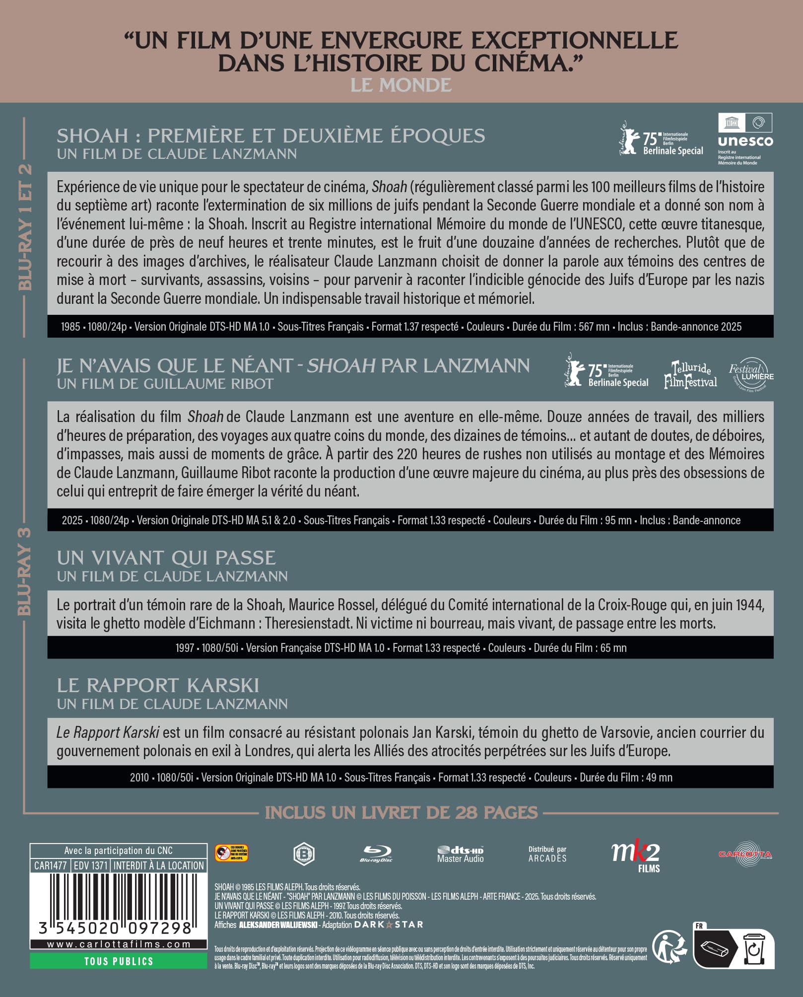 COFFRET SHOAH - 3 BL