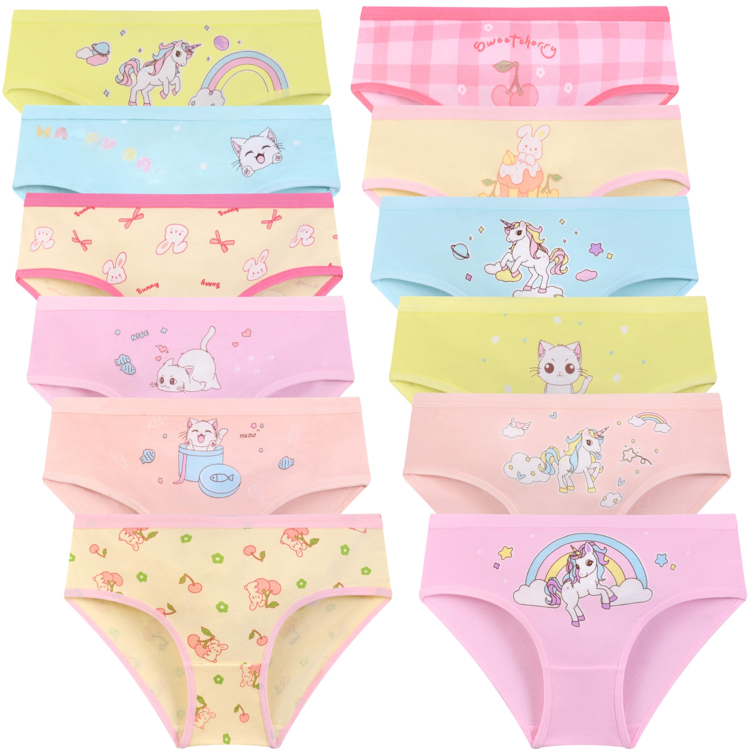 Little Girls Underwear Toddler Panties Cotton Briefs 12 Pack