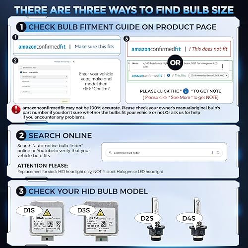 Miniatura 2 de TechWizHub D3S HID - Bombillas para faros delanteros de xenón 6000K, color blanco frío de 35 W, haz altobajo, repuesto 66340 42403 42302 42302C1,