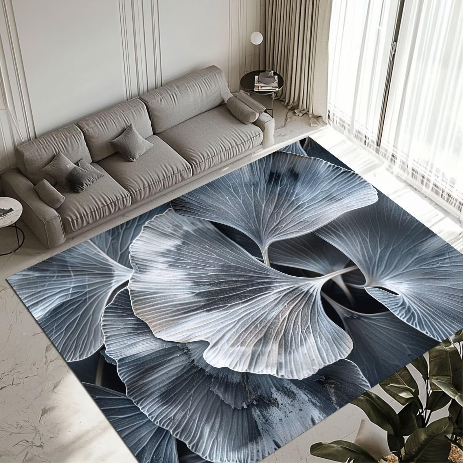 Petit tapis de salon 50x80cm imperméable lavable et antidérapant Silver