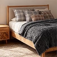 Vista 6 de Bedsure GentleSoft - Manta de forro polar gris tamaño Queen para sofá, mantas suaves y acogedoras para mujer, lindas mantas pequeñas para niñas, 90