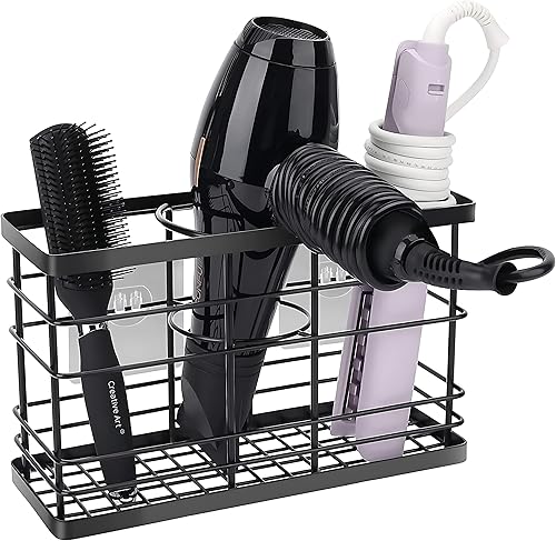 Organizador de herramientas para el cabello soporte de pared de alambre de metal organizador de herramientas para el cuidado del cabello cesta de