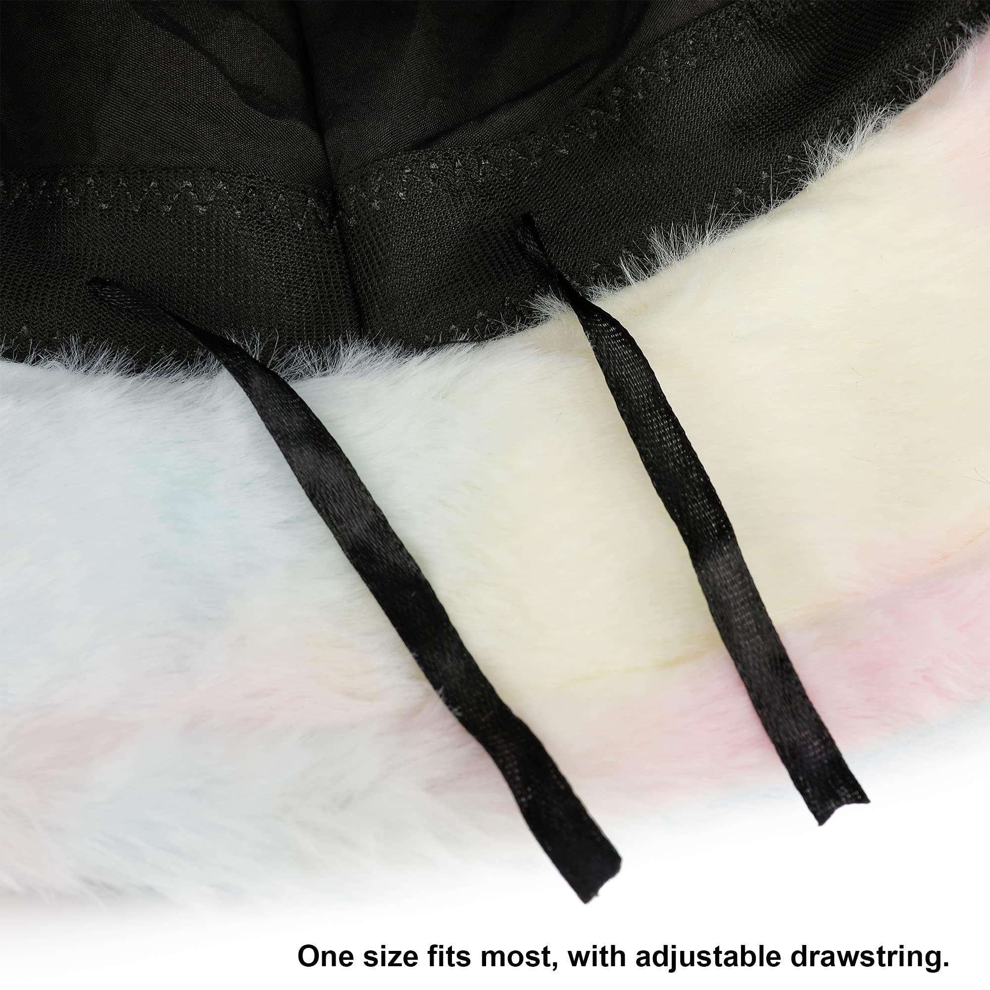 Winter Furry Bucket Hat for Women Men, Warm Fluffy Fuzzy Bucket Hats (Smile Black)