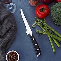 Vista 5 de Cuchillo deshuesador profesional de 6 pulgadas con caja de regalo, cuchillo deshuesador para cortar carne, cuchillo de deshuesado afilado