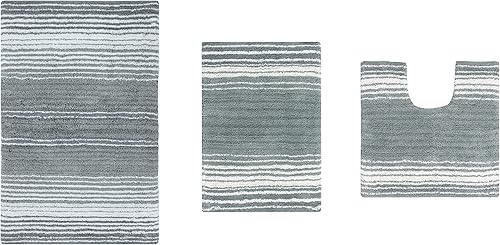 Home Weavers Colección Gradiation 100% algodón para decoración de baño, alfombra lavable, tapete de baño, tapete de cocina, juego de alfombras de