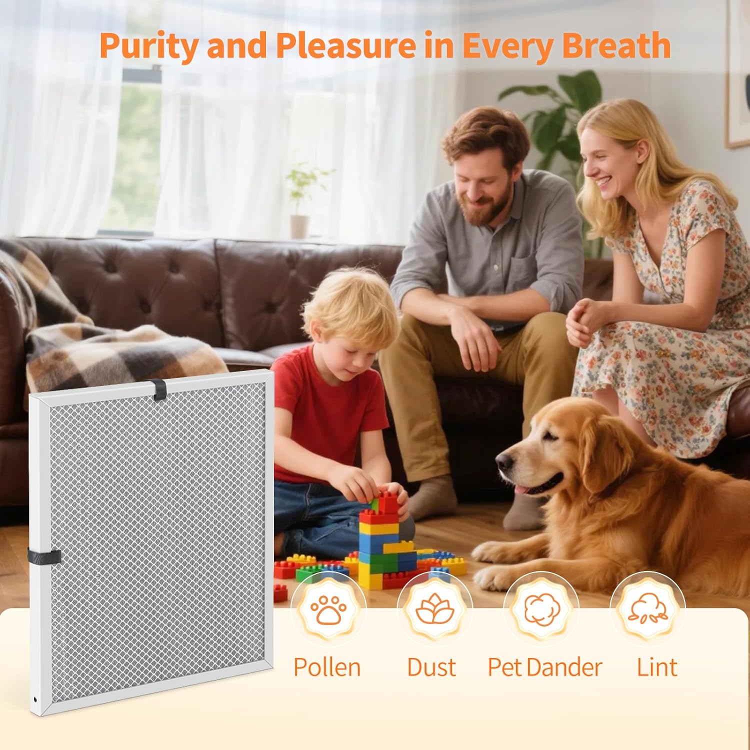 2-Pack 20x23x1 MERV 8 Reusable & Washable Electrostatic Air Filters - Long-Lasting Filter for HVAC Furnace & Air Conditioner Units, Actual Size: 19-5/8” x 22-5/8” x 7/8”
