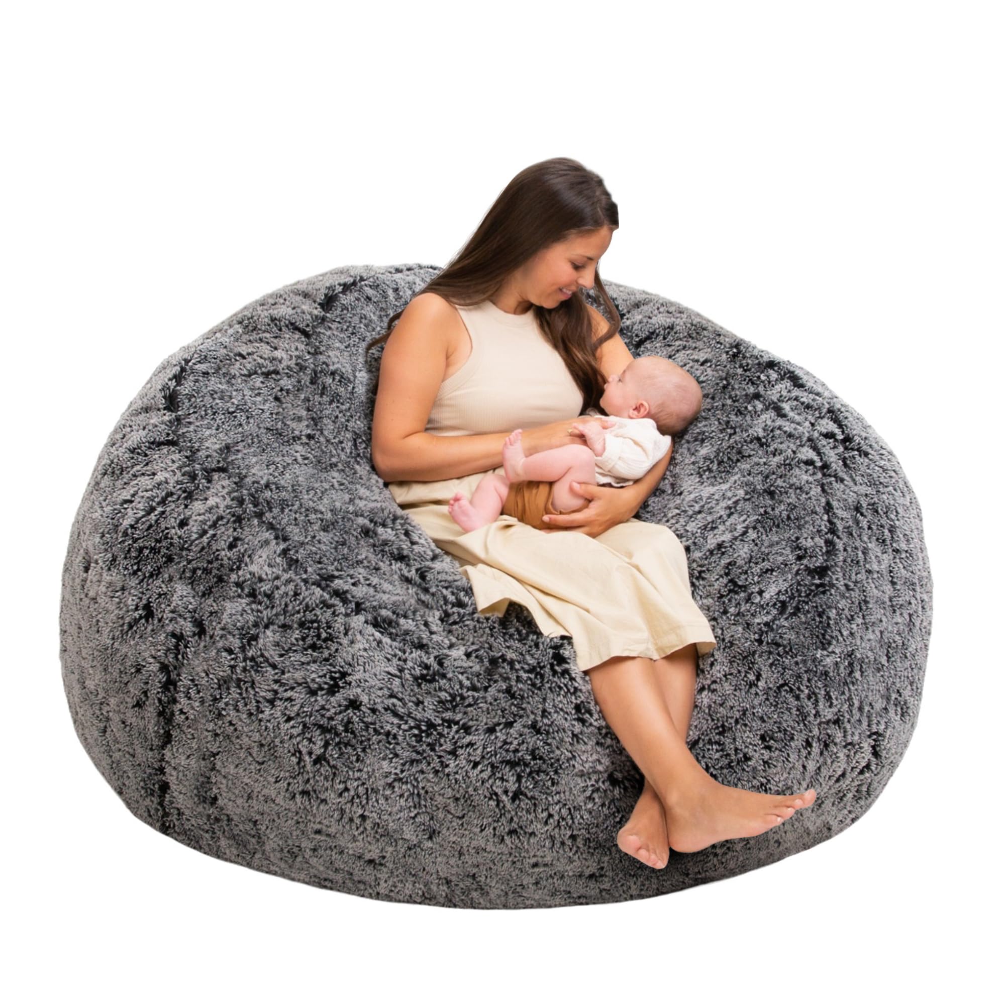 ULTIMATE SACK 5ft Bean Bag Chair, Oversize Bean Bag Chair for Adults, Comfy Chair Bean Bag Couch Lounge Sofa Loveseat Furniture | Juno Ash