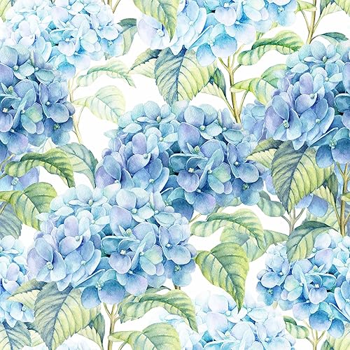 Miniatura 35 de Servilletas florales azules BLUE HYDRANGEA Servilletas de papel de cóctel 40 piezas, servilletas florales, servilletas de hortensia, servilletas