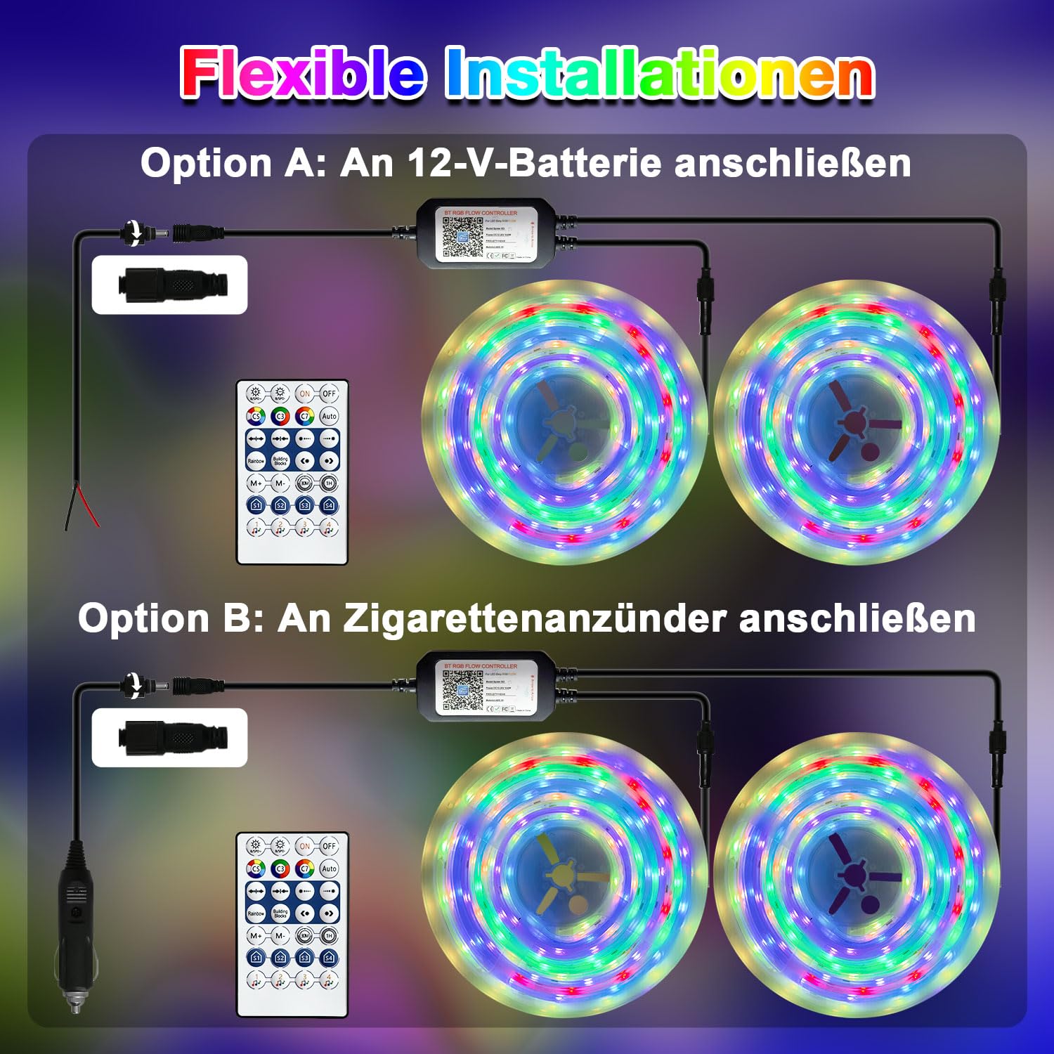 Lichaser 10M LED Streifen für Wohnmobile, Wasserdicht 12V LED Lampen für Wohnmobile IP67 RGB+IC mit App und Fernbedienung, Wohnmobilbeleuchtung für den Innen und Außenbereich für Markise Wohnwagen