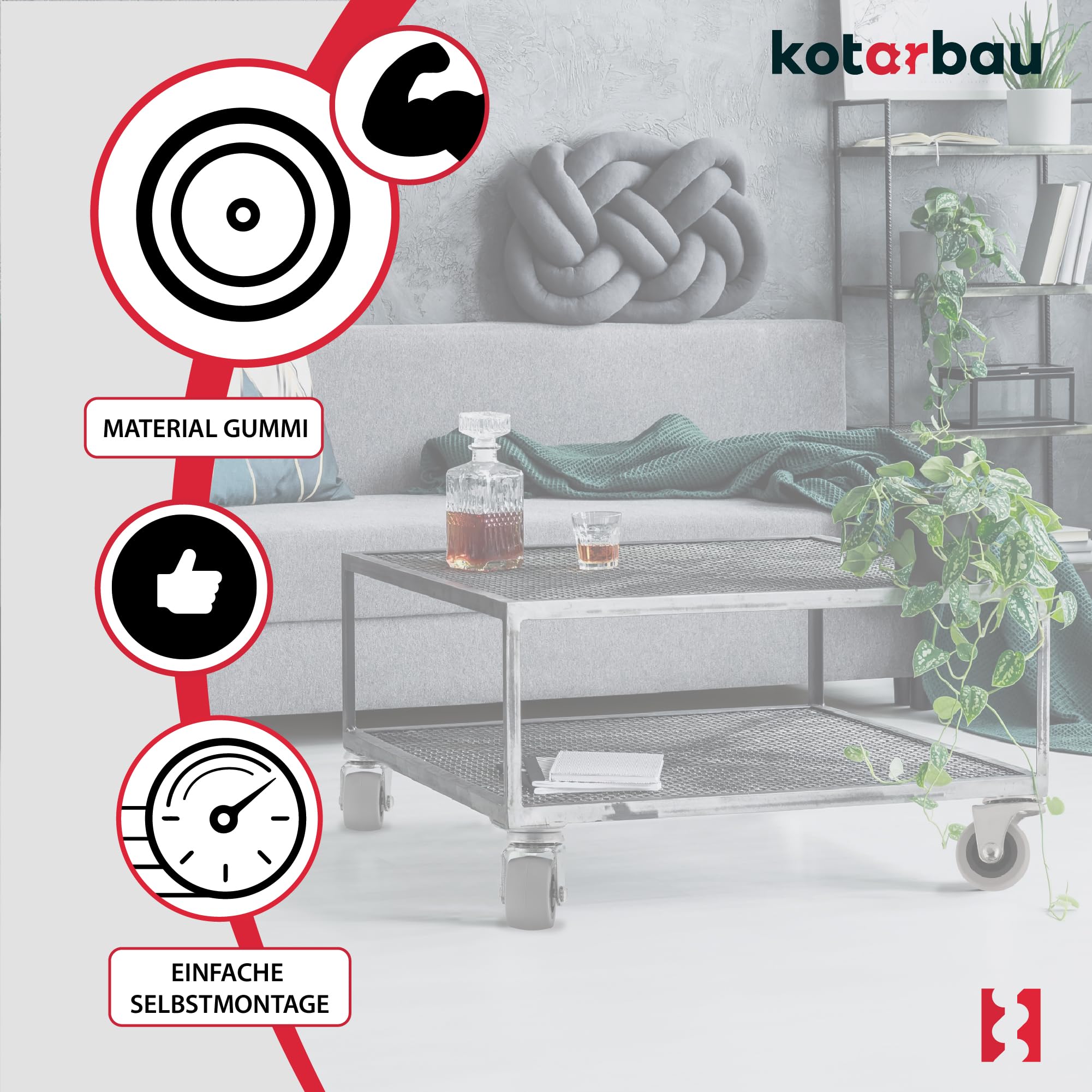 KOTARBAU Set Van 4 Transparante Meubelwielen, 35 Mm, Voor Alle Soorten Vloeren Zwenkwielen Rubberen Wielen Transportwielen Sofarwielen Schuifwielen Gereedschapskistwielen 684796747