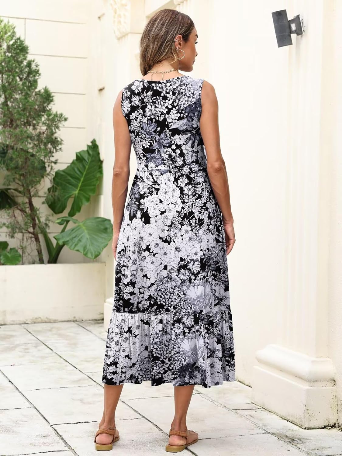 BELAROI Womens Plus Size Maxi Dresses Summer T Shirt Dress Casual Scoop Neck Short Sleeve Long Dress Loose Pockets Split - Image 6