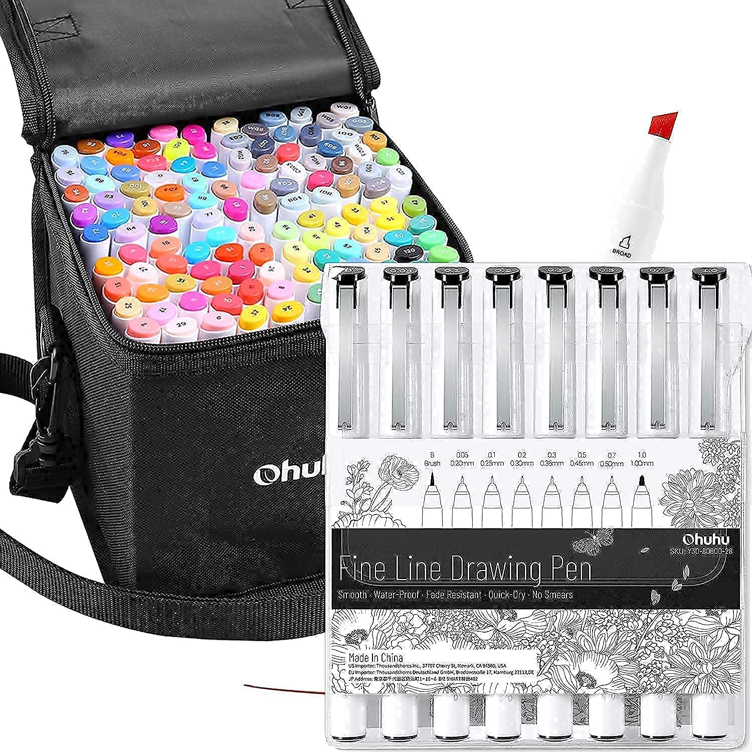 Buy OhuhuFineliner Pens 8 Sizes Micro Pens Pigment Black Ink Waterproof