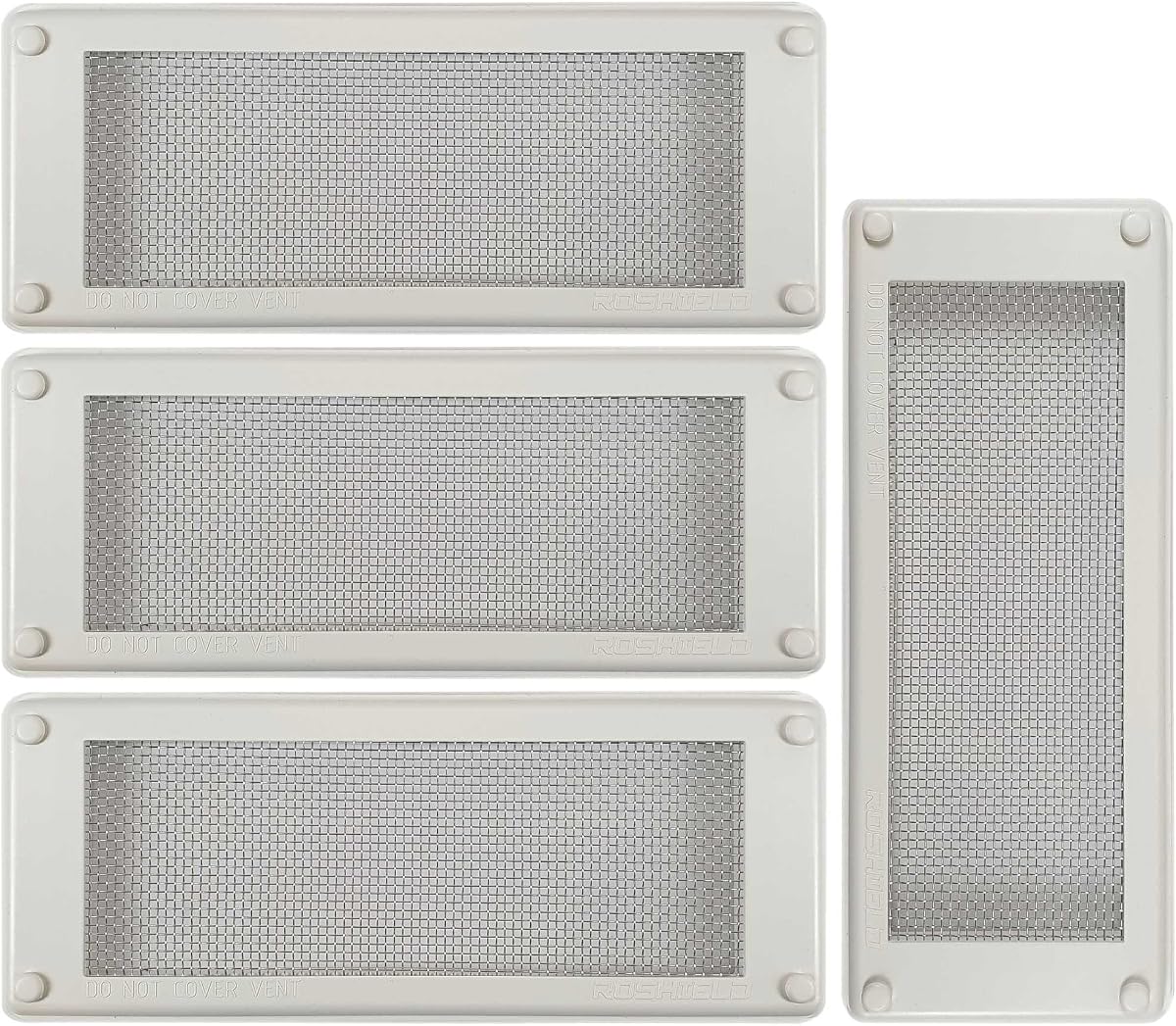Roshield Pest Proofing Air Brick Mesh Vent Cover | Mouse Insect Rodent Control Prevention x 4 (White, Standard)