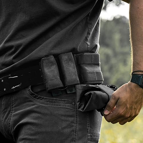 Miniatura 7 de Bolsa de basura para cinturón táctico Molle Mag, bolsa plegable enrollable para recuperación de herramientas de almacenamiento de cintura