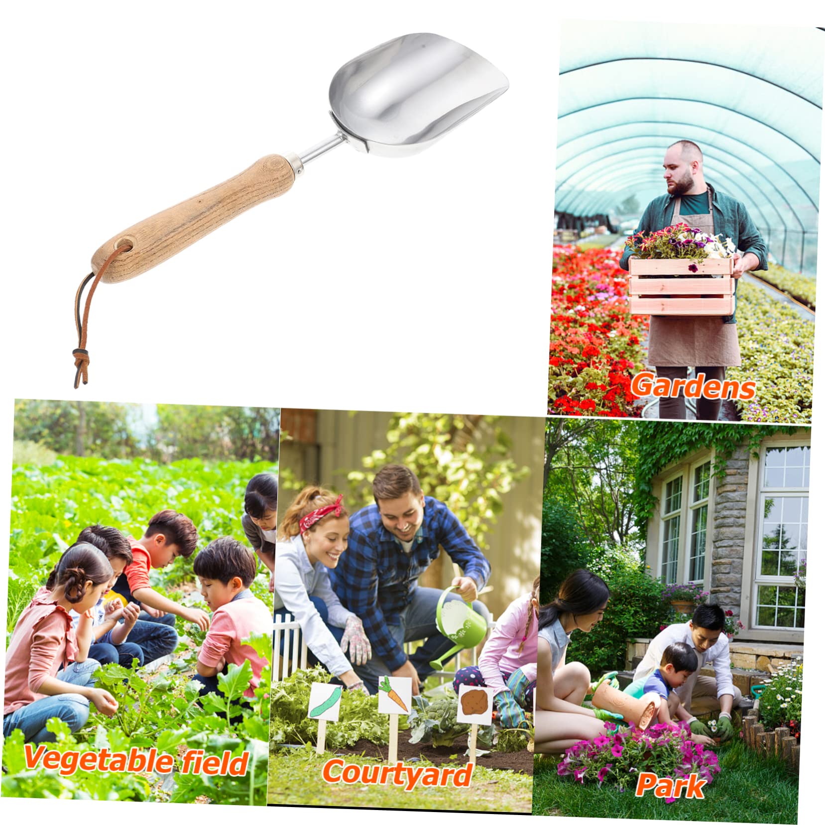 TOYANDONA 2 Stück Gartenerde Schaufel Landschaftsbau Spatenschaufeln zum Graben Garten Handschaufel Mini Werkzeug Unkrautkelle für den Garten Gartenzubehör Rostfreier Stahl