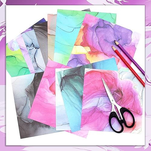 Miniatura 4 de Anvin Bloc de papel para álbumes de recortes, 5.64 ozm, patrón de una sola cara, papel para hacer tarjetas, papel de origami para planificadores,