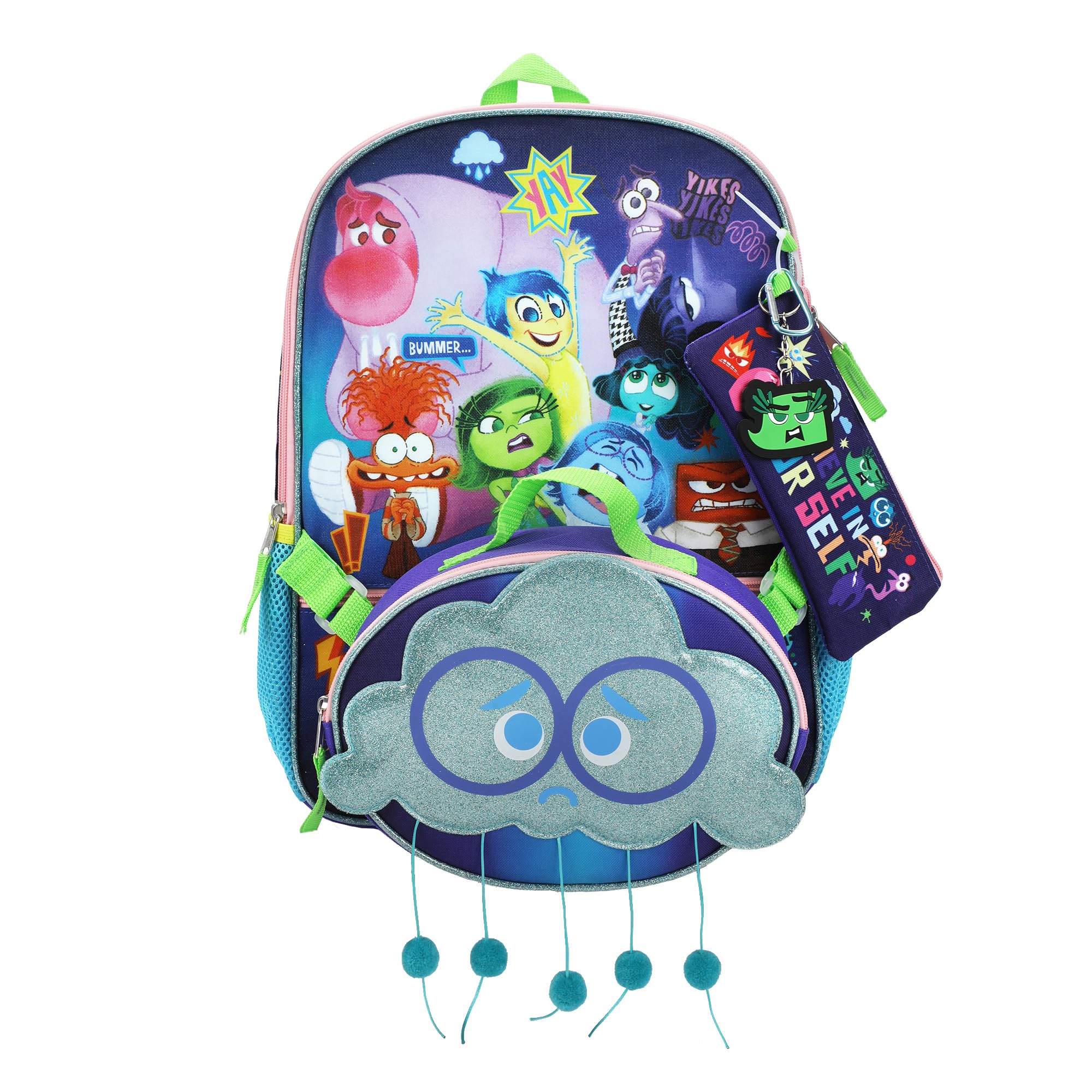 BIOWORLD Unisex Kid's Inside Out Backpack Set (Little Big, Blue, OneSize