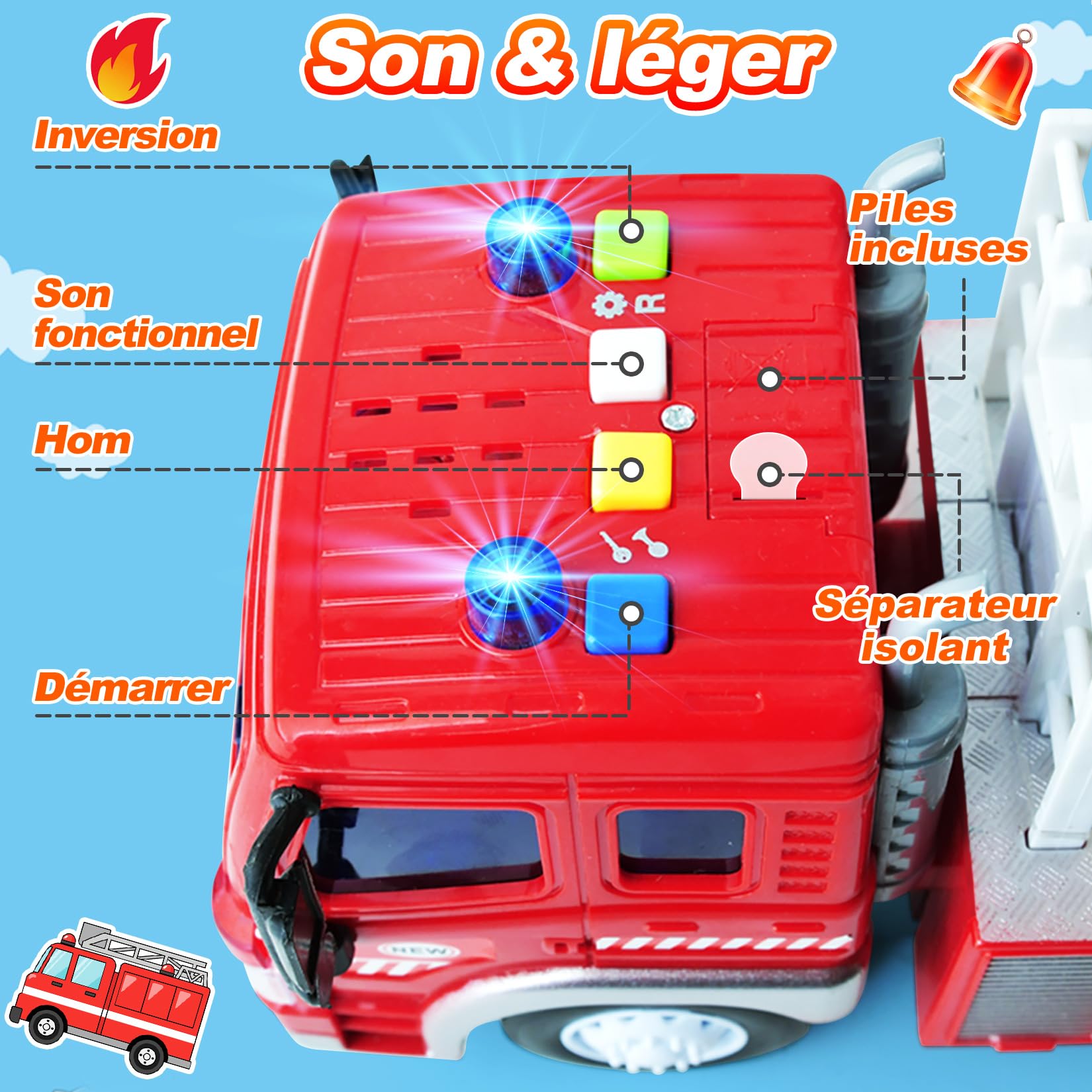 Camion de pompiers grande échelle - 4820-A - ® France