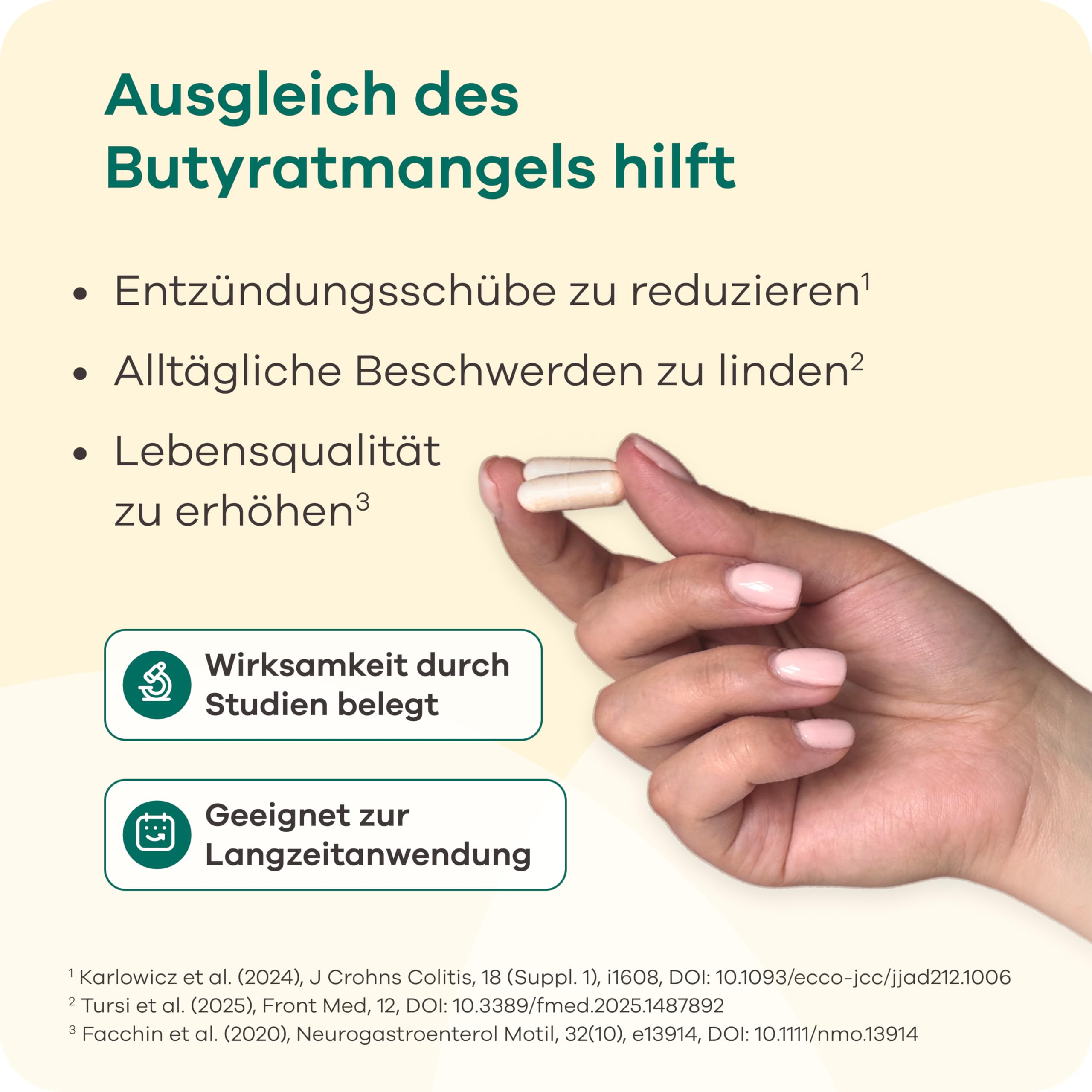 Butyzol Mikroverkapseltes Natriumbutyrat 60 Kapseln – Bei Reizdarmsyndrom, Divertikelkrankheit, Morbus Crohn, Colitis ulcerosa – Patentiert & Wirksamkeit durch Studien belegt