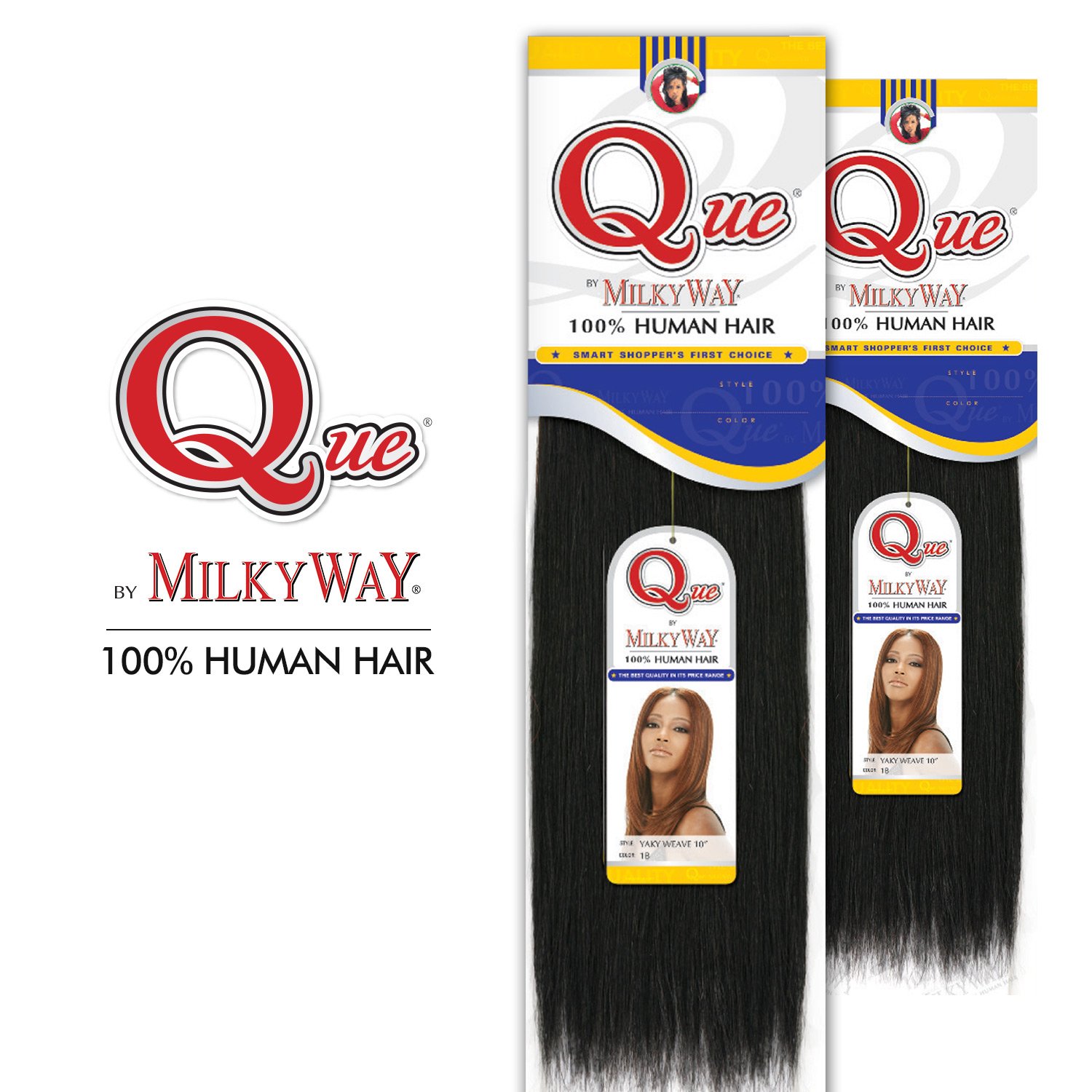 Amazon.com : 2-PACK DEALS ! Human Hair Weave Milky Way Que Yaky Que (14",  1) : Beauty & Personal Care