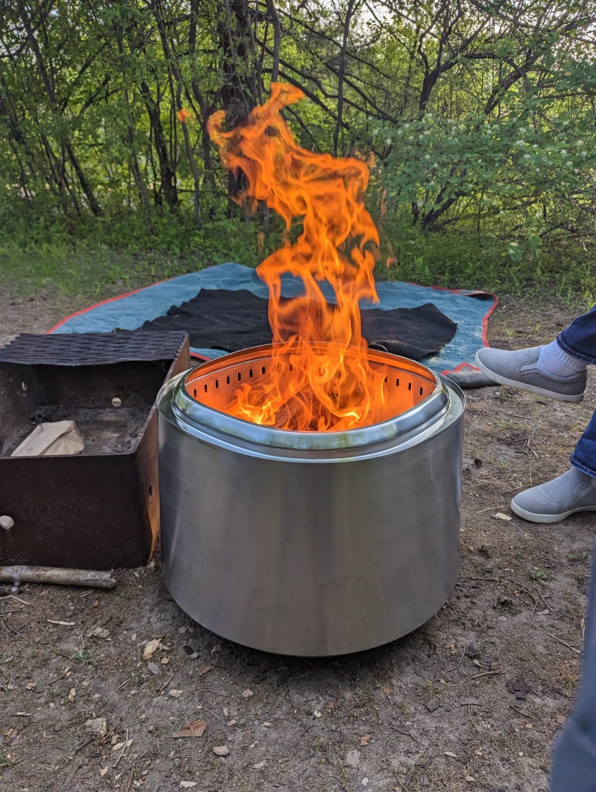 45/mo Finance EAST OAK Fire Pit 21'', Stainless Steel Smokeless Fire