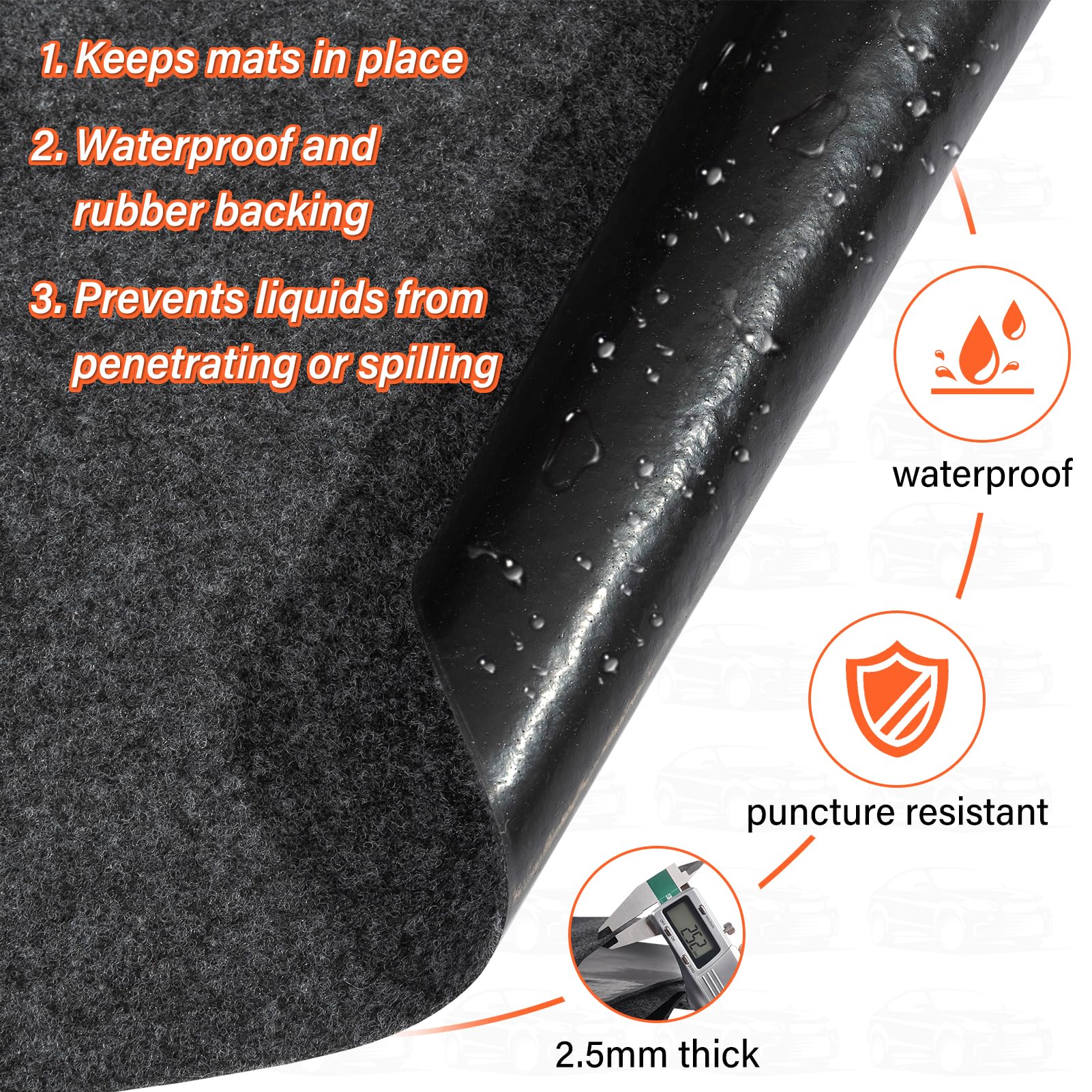 Tapis de sol de garage pour dessous de voiture, 2 x 2,5 m, tapis de stationnement absorbant l'huile, protège les sols contre les gouttes d'huile, les déversements, les taches et les