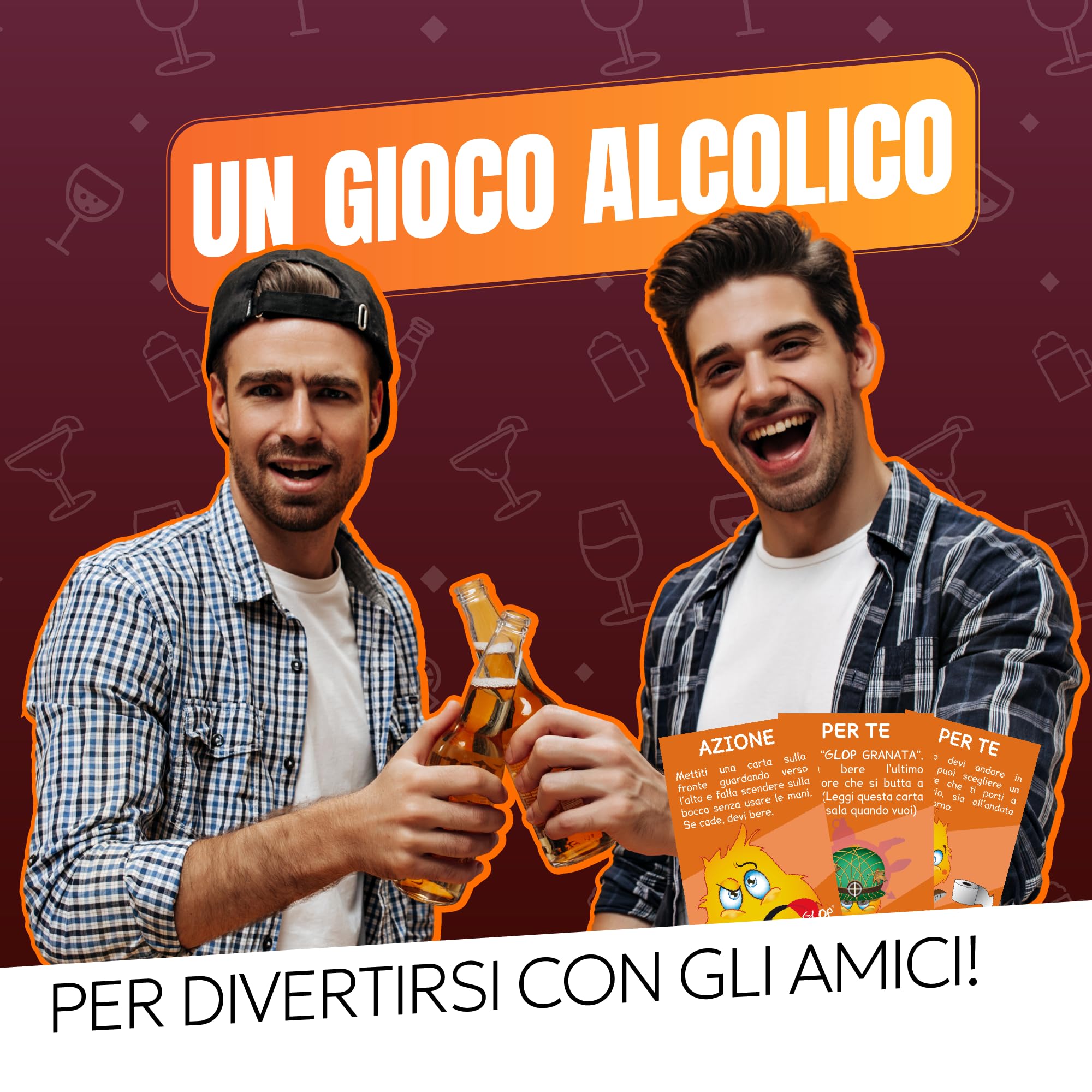 GLOP Game, Giochi da Tavolo Adulti di Carte per Bere, Regali Simpatici e Divertenti, Idee Regalo per Lei e Lui, per Natale, Amica, Amiche, Giochi Alcolici per Feste, Drinking Game