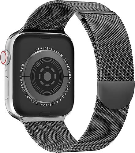 Correa milanesa de metal de acero inoxidable compatible con Apple Watch de 1.496 in, 1.575 in, 1.614 in, 1.654 in, 1.732 in, 1.772 in, 1.772 in,