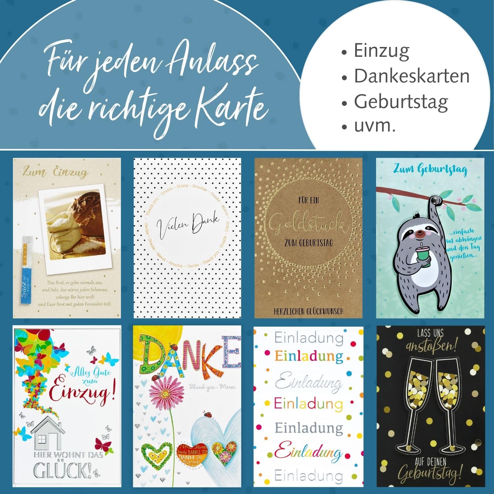 Einweihungskarte Mit Schnecken-Design – Inkl. Dicker Umschlag, 300 G/m² Papier