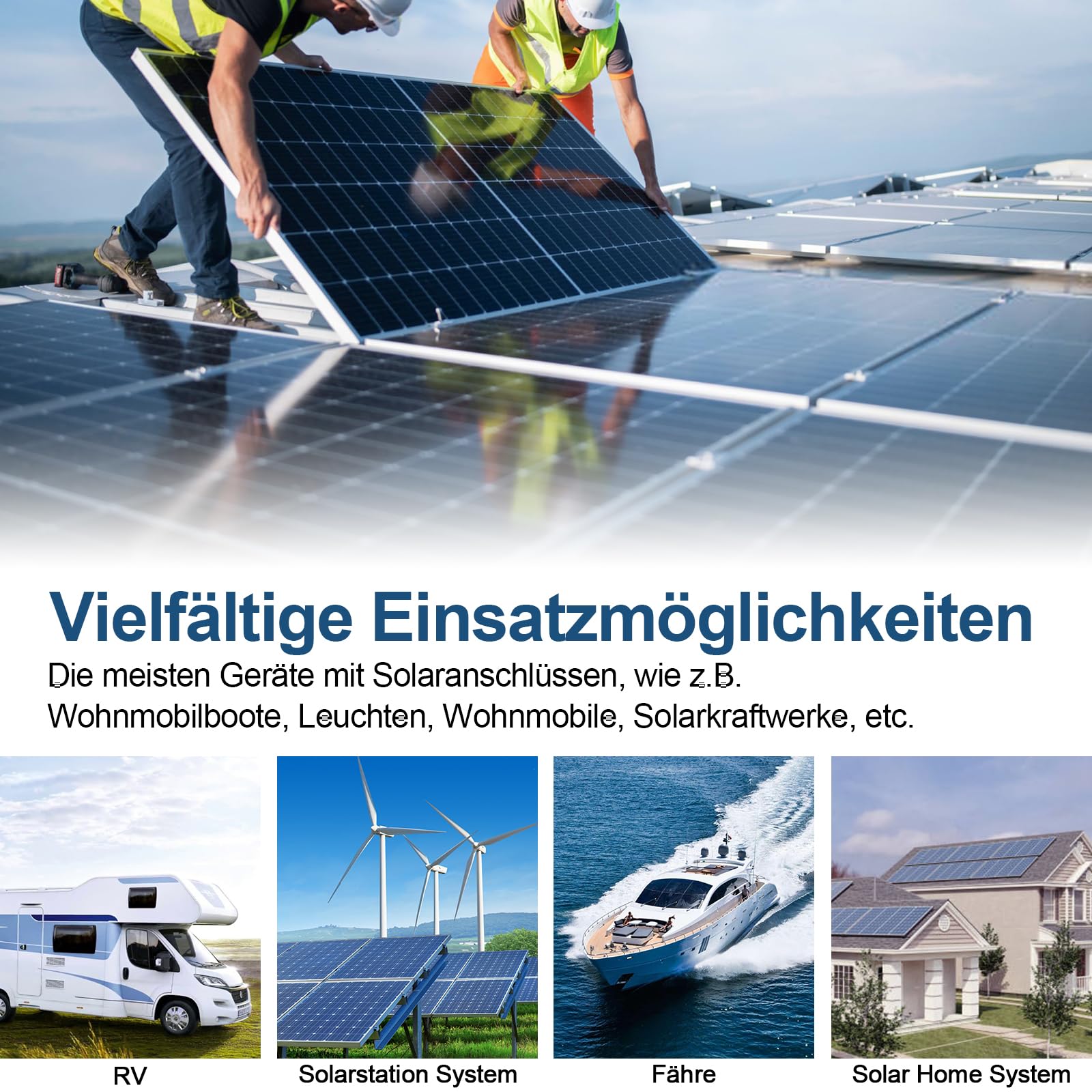 Solarkabel Verlängerung 10mm² 6m 8AWG Flexibel PV Solar Kabel, 1500V Solarpanel Verlängerungskabel mit Wasserdichtem IP67 Photovoltaik Kabel Stecker(6m 10mm2)