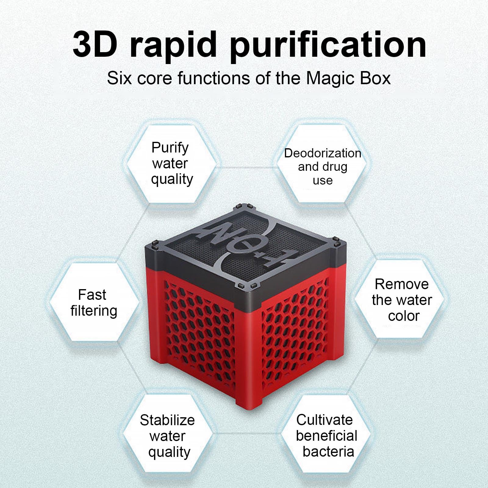 Pure Cube - Filtro de agua para purificador de caballo, acuario ecológico con estructura de panal para acuario, estanques, pecera, purificación (2 unidades, azul)