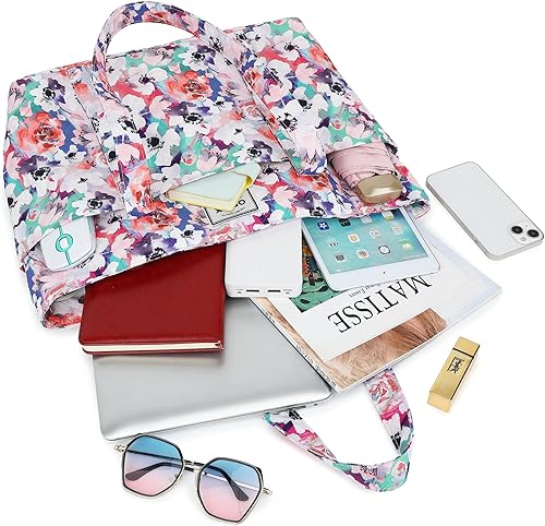 Vista 2 de Bolsa de mano para mujer con compartimento para laptop de 15.6 pulgadas y 16 pulgadas, bolso de gran capacidad para trabajo, viajes