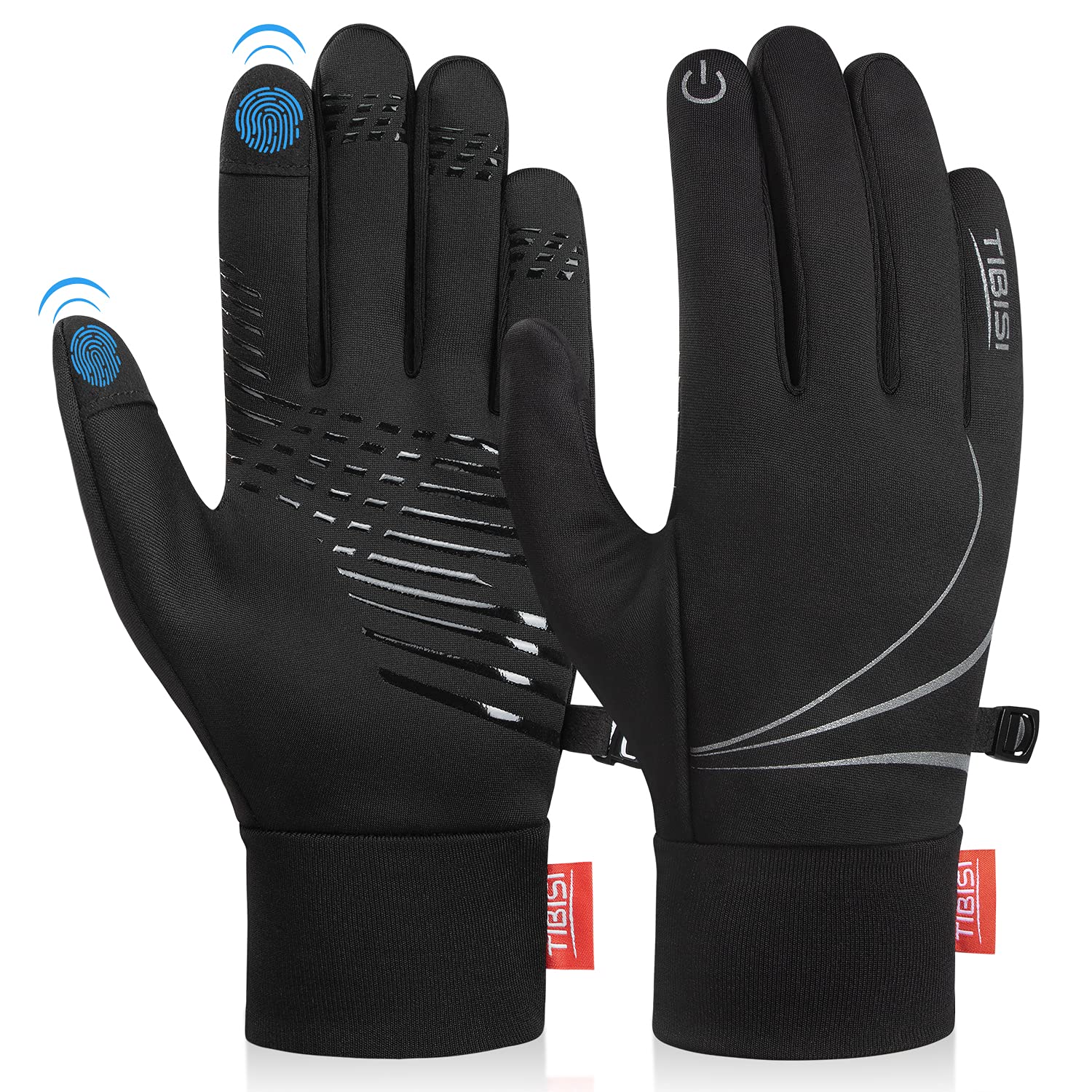 Winter Gloves men, Touch Screen Thermal Running Gloves Men Women Ladies  Lightweight Windproof Anti-Slip Thin Gloves Warm Liner Gloves for Walking  Bike