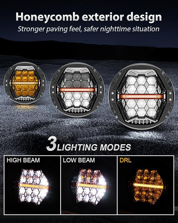 LX-LIGHT Kit C 7 inch Motorcycle LED Headlight 4.5 Fog Passing Lights DOT Kit Compatible with Fat Boy Street Glide Heritage Softail Road King Switchback Electra Glide Ultra Classic Black-silver