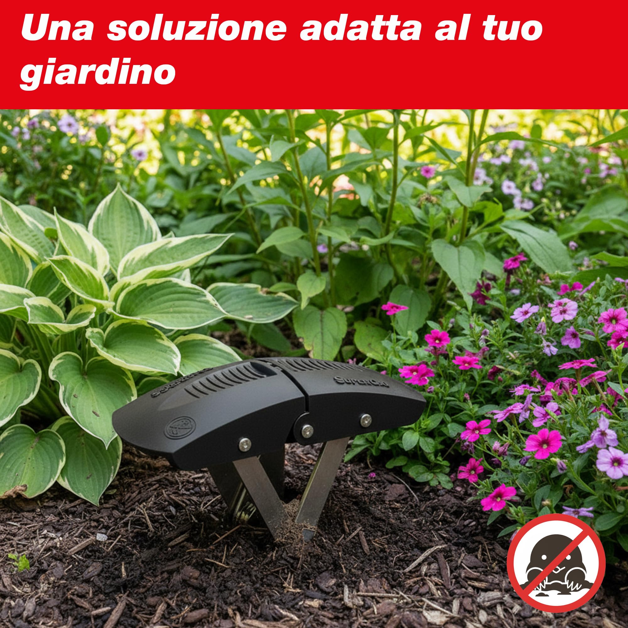 SWISSINNO SuperCat Trappola per Talpe – Trappola Professionale ad Alta Efficacia – Attivazione Precisa nel Tunnel – Riutilizzabile e Sicura – Controllo Talpe per Giardino - 1 pezzo