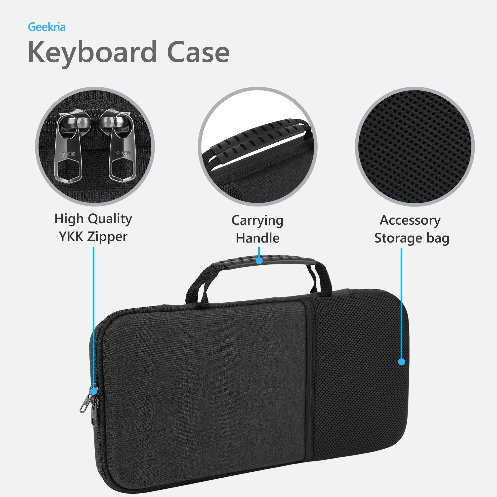 Amazon.com: GEEKRIA Keyboard Hard Shell Protective Travel Case