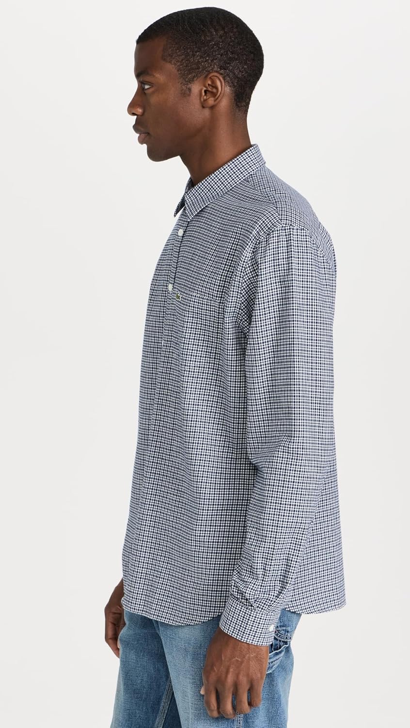Lacoste Men's Regular Fit Twill Checkered Collared Button Down Shirt - Image 4