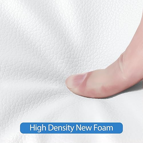 Miniatura 16 de Topeakmart Silla de club de piel sintética, moderna silla decorativa y acogedor sillón de barril con patas resistentes para sala de estar, Negro