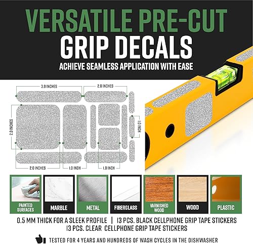 Miniatura 5 de Adhesivo de cinta de agarre transparente, adhesivo de agarre de goma para agarre de teléfono, cinta de agarre de ratón, agarre para asas, compatible