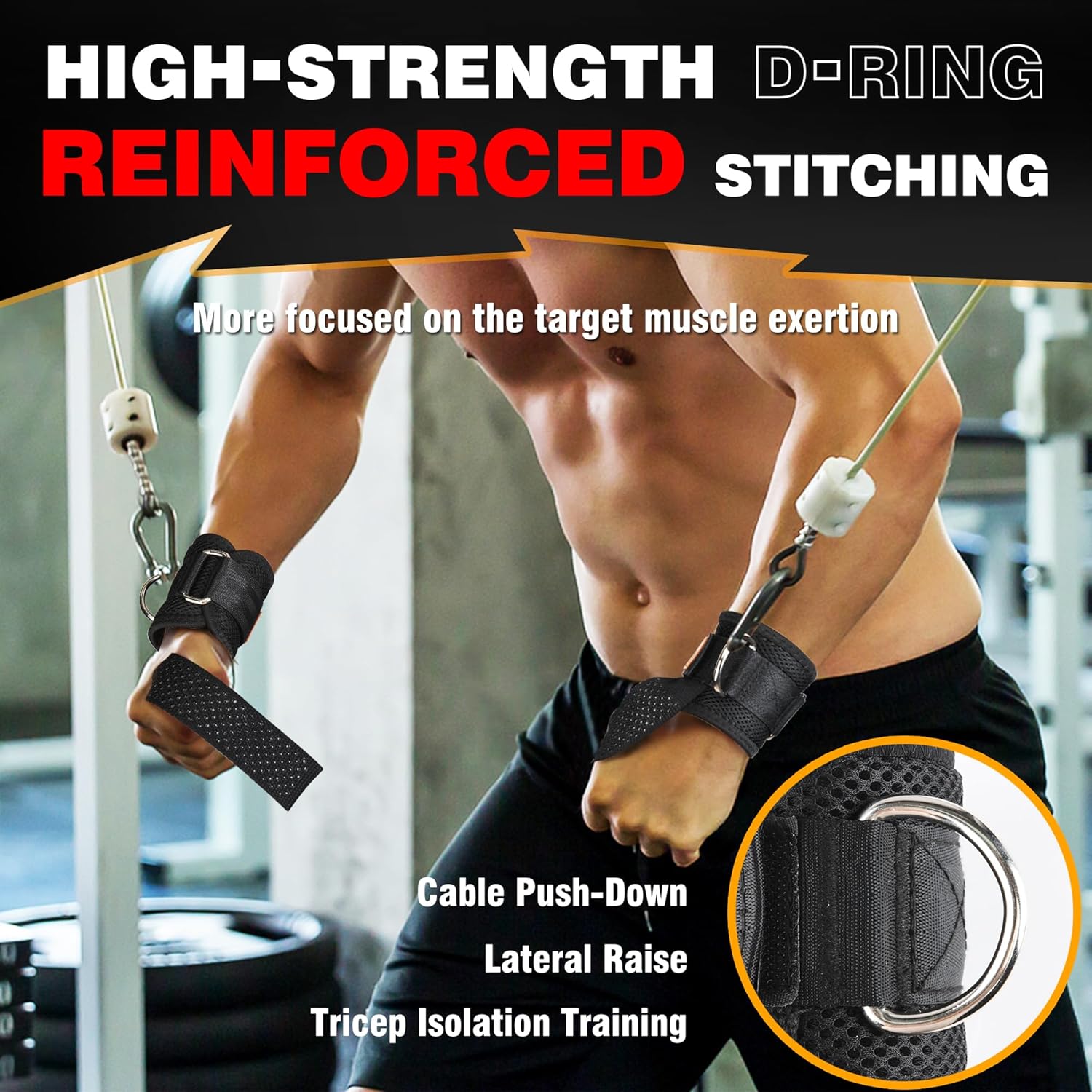 VAIIO 2Pcs Adjustable Weight Lifting Straps with D Ring | Original Non-Slip Dot Design for Deadlifts, Cable Machines & Powerlifting - 7mm Neoprene Padded Wrist Support with Breathable Mesh & Quick-Detach Hook-Loop - Reinforced Polyester-Cotton Straps for Men & Women - Image 2