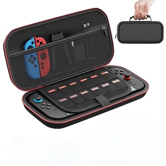 OLCLSS Case for Switch 2 Carrying case for Nintendo switch 2 with shockproof EVA hard shell, Compatible with Nintendo switch 2 ,With 12 card slots, tempered glass protectors & thumb grip accessories