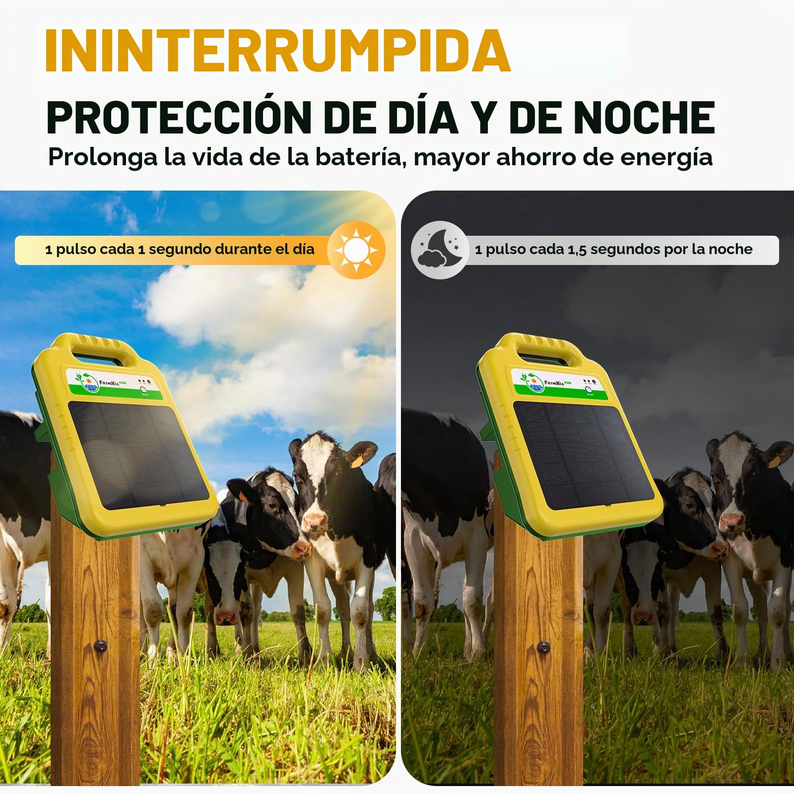 16KM Solar Pastor Electrico ,8KV pastor electrico Cerca eléctrica Controlador para caballos, 0.2J Cerca eléctrica Pastor para Cría de animales pastores, para Granja Pastar Jardín (Verde)