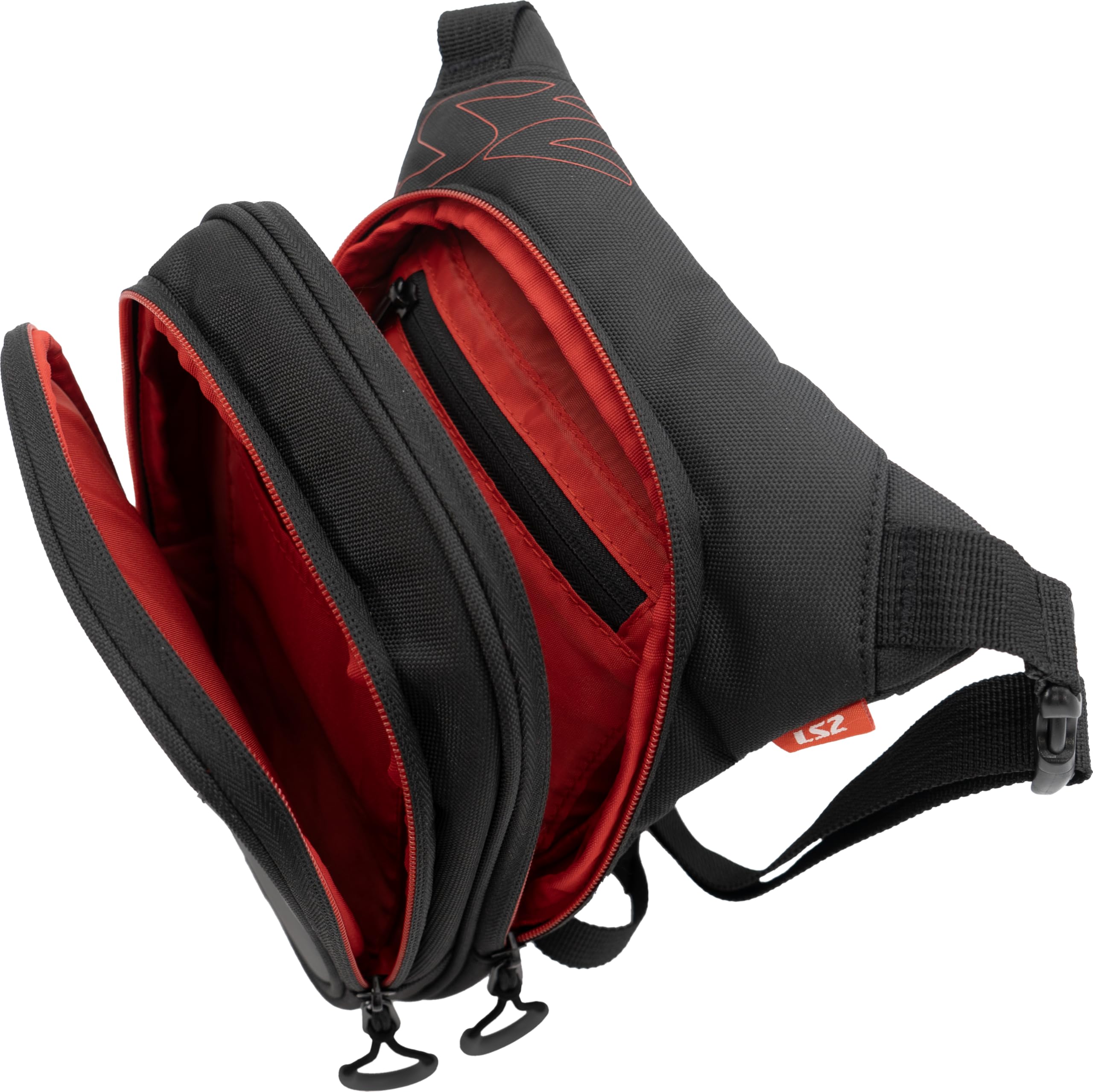 LS2 Freedom Sac de jambe 2L Noir Sac banane Moto avec bandoulière réglable, Noir , 2.5 Litri, tactique