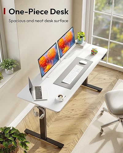 Miniatura 5 de SANODESK Escritorio eléctrico de pie de 60 x 24 pulgadas, escritorio de altura ajustable con controlador de 6 botones, escritorio ergonómico para