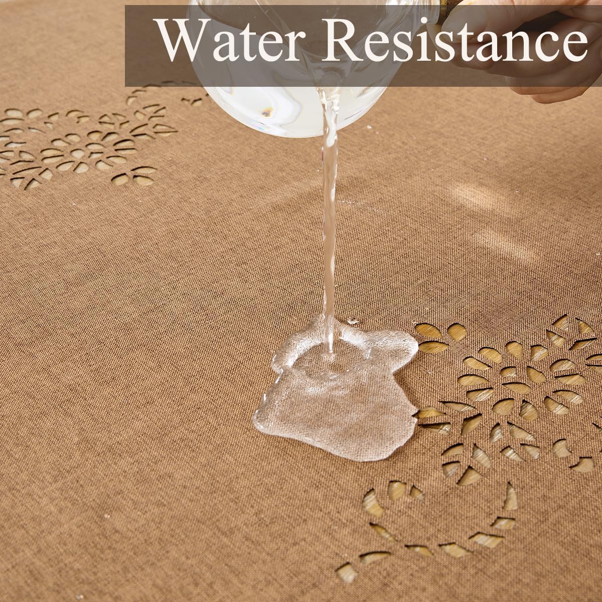 Wracra Macrame Rectangle Tablecloth, Coffee Table Cloth Square 55"×102" image 5