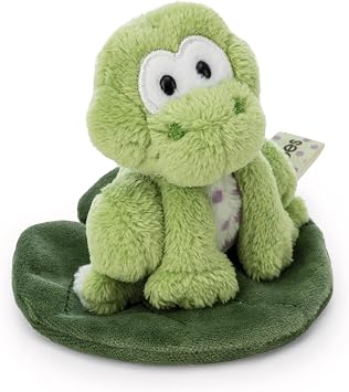 NICI Cuddly Toy Frog Fridolin Frog on Leaf 7 cm - Green - Soft Plush Toy - Cute Stuffed Toy for Cuddling & Playing - Great Gift Idea for Children and Adults | 62281